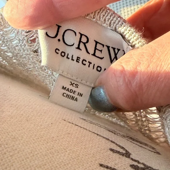 Silver knit sweater dress/tunic, J.Crew collection,XS - Picture 2 of 3